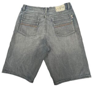 Vintage Indigo 30 Baggy Denim Jorts Men's 38 Gray Y2K Skater Hip Hop Loose Jean Short