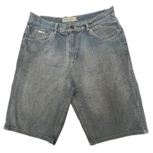 Vintage Indigo 30 Baggy Denim Jorts Men's 38 Gray Y2K Skater Hip Hop Loose Jean Short
