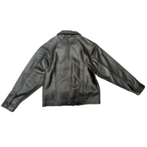 Vintage Brandon Thomas Black Leather Jacket Mens M 90s Trucker Minimalist Grunge