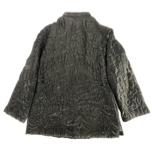 VTG 60s Swatow Drawn Work Silk Velvet Quilted Jacket Hong Kong Frog Closure S/M