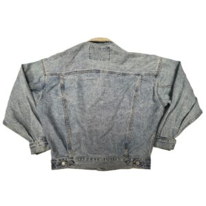 Vintage 80s GUESS by Georges Marciano Acid Wash Denim Jacket Corduroy Collar USA
