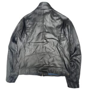 Vintage DANIER Black Leather Biker Jacket L Heavy Brass YKK Zip Moto Motorcycle