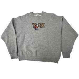 Vintage 1997 Looney Tunes Taz Embroidered Plaid Sweatshirt XL Grey Warner Bros
