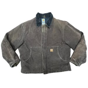 00s VTG Carhartt J22 DKB Sandstone Duck Jacket Detroit Workwear Distressed 2006