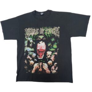 90s Vintage Cradle of Filth From Cradle to Enslave XL Blue Grape Metal Tee 1999