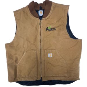 Carhartt V01-BRN Duck Canvas Vest 2XL Brown Insulated Quilt Lined Workwear