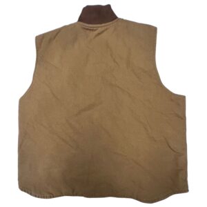 Carhartt V01-BRN Duck Canvas Vest 2XL Brown Insulated Quilt Lined Workwear