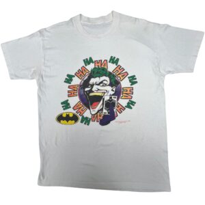 VTG 1989 Joker HAHAHA Shirt L Logo 7 DC Comics Batman Movie Promo Single Stitch