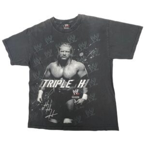 00s Vintage WWE Triple H Shirt Large Hybrid Tees Y2K Wrestling Graphic Tee 2007