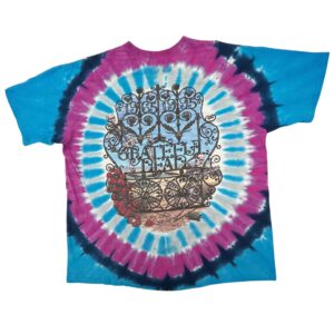 1995 Vintage Grateful Dead 30 Years Shirt 2XL Liquid Blue Tie Dye Skeleton Roses