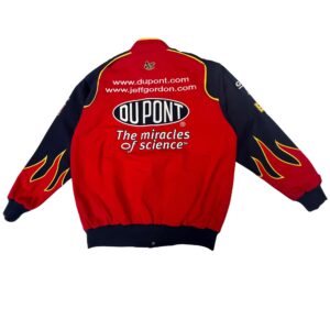 Vintage Jeff Gordon #24 DuPont NASCAR Racing Jacket L Chase Authentic Red Twill