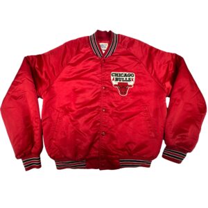 Vintage 80s 90s Chalk Line Chicago Bulls Satin Bomber Jacket M USA NBA