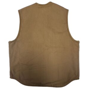 1998 VTG Carhartt 6SV Sherpa Lined Duck Canvas Vest L Brown USA Scovill Workwear