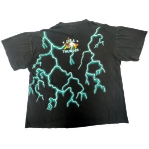 90s Vintage Sunrise Sportswear Native American Woman Wolf Lightning Tee XL AOP