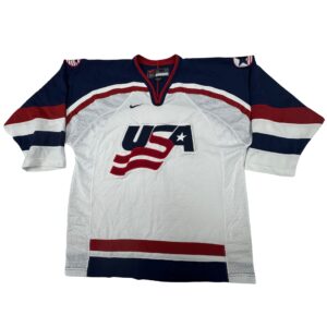 Vintage Nike Team USA Hockey Jersey 2002 Salt Lake City Olympics White Men’s M