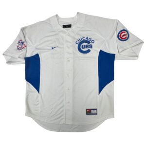 Vintage Nike Chicago Cubs MLB Baseball Jersey White Mesh Blank Back Men’s Large