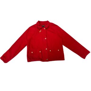 Lauren Ralph Lauren Red Trucker Barn Jacket Gold Crest Buttons Utility Women’s L