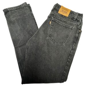 Vintage 90s Levi’s 631 Orange Tab Black Jeans High Rise Tapered Leg Canada Made