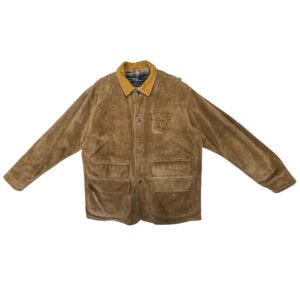 90s VTG Polo Ralph Lauren Suede Hunting Field Jacket Plaid Lined Corduroy Collar