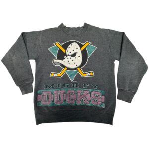 90s VTG Anaheim Mighty Ducks Salem Crewneck Sweatshirt Gray Youth 14-16 USA Made