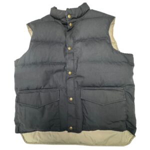 80s/90s Vintage Woolrich Down Puffer Vest Mens Large Gray Black Beige sheep tag