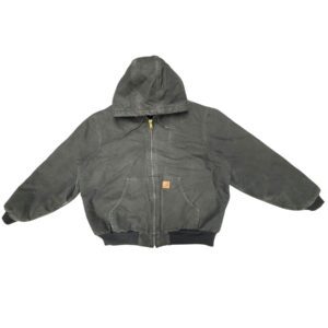 VTG 2006 Carhartt J130 BLK Sandstone Duck Active Jacket Faded Black Quilt Lined